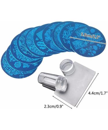 Encomy Nail Art Stamping Kit - DIY Manicure Tool with Clear Nail Stamp & Pressure Templates for Stunning Nail Designs - Buy Online on SooperMarket.com