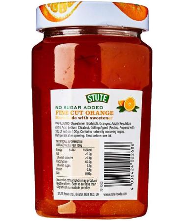 Stute No Sugar Added Fine Cut Orange Marmalade 430g - Buy Online on SooperMarket.com