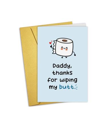 Nchigedy Cute Map for the first Father's Day funny Father's Day card for new father 1st Father's Day gift for baby dad thanks for wiping my butt #19