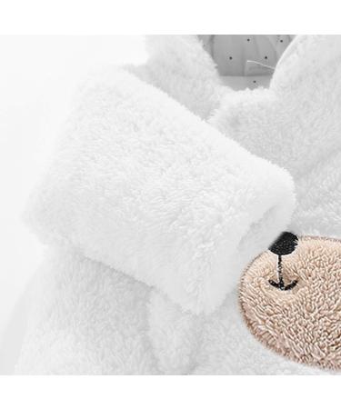 Haokaini Newborn Bear Warmer Snowsuit Cotton Fleece Hooded Romper Jumpsuit 6-9 Months White - Buy Online on SooperMarket.com