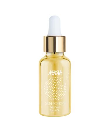 Nykaa Naturals Skin Potion Facial Oil 24K Gold 1.01 oz - Boosts Collagen - Hydrating Face Oil for Dry Skin - Fragrance-Free - All Skin Types