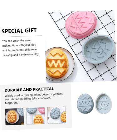 Zerodeko 2pcs Cake Silicone Mold Egg Shaped Mold Tuile Molds Silicone DIY Baking Moulds Easter Bunny Egg Silicone Easter Eggshell Semi Sphere Silicone 3D Silicone Mold Food Silica Gel Fudge 19.9x16.4cm Blue - Buy Online on SooperMarket.com