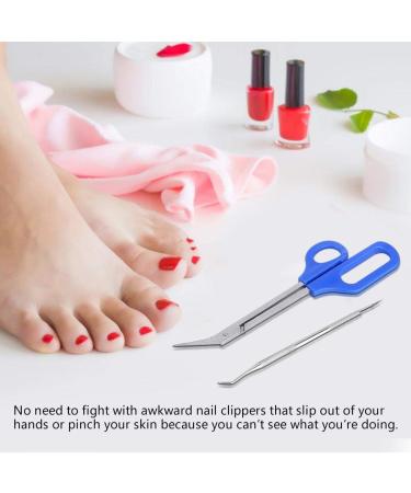 Long Handled Toenail Scissors Clippers Perfect for Thick Toe Nails Easy Reach Handle Unique Design Ergonomic Cuticle Scissor Ingrown Toenail File - Buy Online on SooperMarket.com