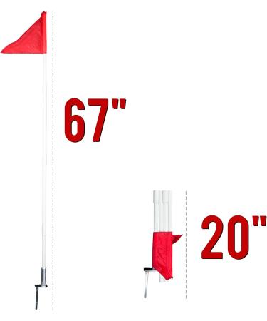 Soccer Corner Flags - 4 Pack with Collapsible Spring Loaded Steel Base & Carrying Bag - Buy Online on SooperMarket.com