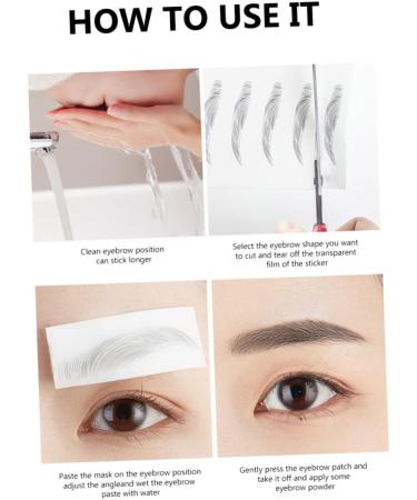 NOLITOY 4pcs Waterproof Eyebrow Women Transfer Like Sticker Men Makeup Water Hair-like Tool Authentic 21x15cm Brown - Buy Online on SooperMarket.com