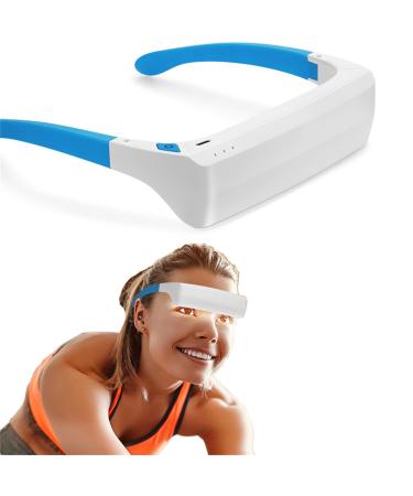 Light Therapy Glasses Wearable UV-Free Blue White LED Light Therapy Happy Lamp Goggles Natural Relief for Good Sleep Boost Energy and Jet Lag