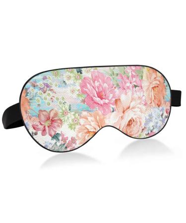 Haskirky Light Blocking Eye Mask Breathable and Adjustable Adult Men and Women Travel on Business Trips Yoga Meditation Light Smooth Comfortable Eye Mask Office Deep Sleep Goodies Paisley Flower Bu