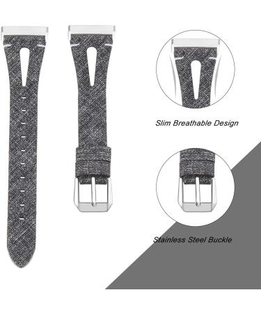EverSnows Slim Woven Bands for Fitbit Sense/Versa 3 - Soft Fabric Canvas Sport Strap for Men and Women - Charcoal - Buy Online on SooperMarket.com