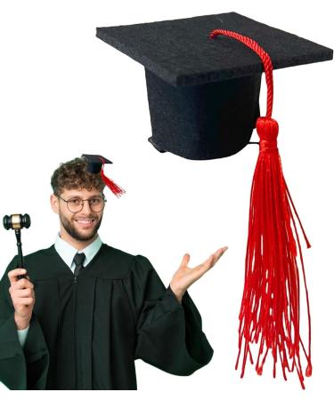 Toseky Graduation Hat Headband | 3D Doctoral Hat Hairpin Graduation Hat Hairpins Hat Inserts Graduation Accessories for Women Men Red - Buy Online on SooperMarket.com
