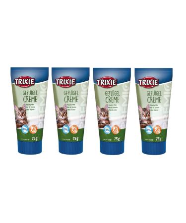 Trixie Premio Poultry Cream for Cats |4 pack |4 x 75 g |Supplementary feed for cats |Can help to make it easier to give medication |With poultry
