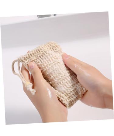 BELLIFFY 6pcs Soap Bag Bar Soap Exfoliating Soap Saver Soap Accessory Bubble Net Soap Net Cotton Linen Beige - Buy Online on SooperMarket.com