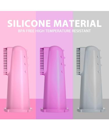 Silicone Finger Toothbrush for Toddlers and Baby Teething Massager - Gentle Oral Hygiene Training - 3 Pack (Girls) - Buy Online on SooperMarket.com