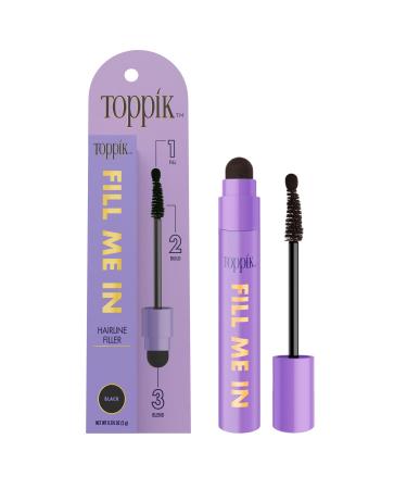Toppik Fill Me In Hairline Filler Hair Color Root Touchup Hair Fibers Wand Fills In Thinning Hairline Hair Styling Product 0.176 oz (5 g) Black