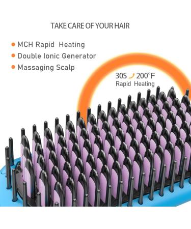 Enhanced Negative Ion Hair Straightener Brush - 30s Fast Heat-Up, 16 Temp Settings, MCH Heated, Ceramic Straightening Comb - Anti-Scald Technology - Ideal for Various Hair Types - Buy Online on SooperMarket.com