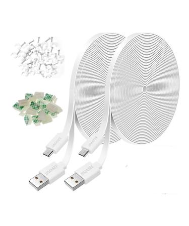 JJMASEE 2Pack 10FT Power Extension Cable for Wyze Cam V3,Blink Mini,Blink Mini Pan,Wyze Cam,Arlo Essential,Eufy,Yi Camera,Kasa,NestCam Indoor,USB Charging Cord for Indoor Security Camera(White)