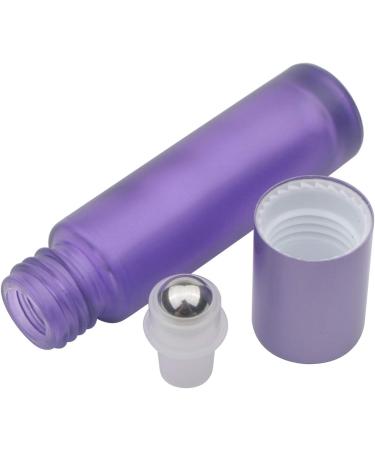 PXYELEC 10PCS Essential Oil Roll-On Bottles | 10ml Purple Glass Perfume Bottles with Aluminum Caps & Stainless Steel Roller Balls for Aromatherapy - Buy Online on SooperMarket.com