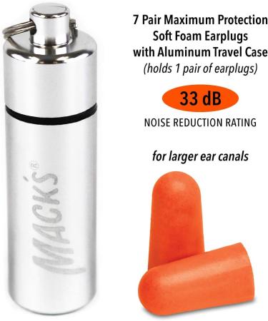Mack's Maximum Protection Soft Foam Shooting Ear Plugs - 33 dB NRR for Hunting & Shooting - 7 Pairs with Travel Case - Buy Online on SooperMarket.com