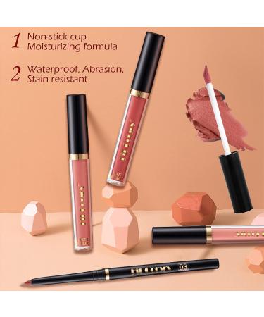 KIMIEYE 6Pcs Lip Liner + Matte Liquid Lipstick Set - Long Lasting, Waterproof, High Pigmented Makeup Gift Set for Women - Buy Online on SooperMarket.com