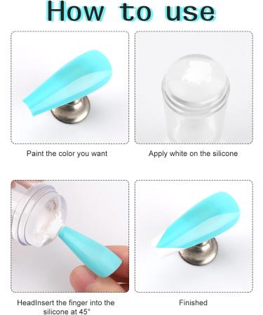 EBANKU 2PCS Clear Nail Stamper Set with Scrapers - Double Sided Silicone Jelly Stampers for Manicure - Buy Online on SooperMarket.com