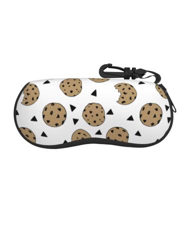 OPSREY Delicious Sweet Ramen printed Glasses Case Portable Zip Storage Case Neutral Sunglasses Soft Case Cookies Food Chip Biscuits One Size