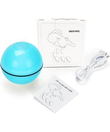 WWVVPET Interactive Cat Toy Ball with LED Light - 360 Self-Rotating USB Rechargeable | Fun Hunting Instinct Stimulation for Cats - Buy Online on SooperMarket.com