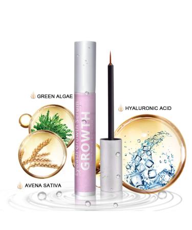 Natural Eyelash Growth Serum with Collagen Oat Extract & Green Algae for Longer Thicker Lashes - 5ml | International Shipping Available - Buy Online on SooperMarket.com