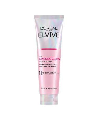 L'Oreal Paris Elvive Glycolic Gloss Conditioner With Gloss Complex and Glycolic Acid Fills and Seals Hair Fibres For Long-lasting Smooth and Shiny Hair Ideal for Dull Hair 150ml