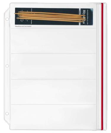 StoreSMART Binder Page for Double Point Needles - Holds 5 Needles per Page - 10-Pack - DP600-5-10