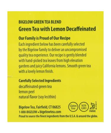 Bigelow Decaffeinated Green Tea with Lemon - 20 Count (Pack of 6) - 120 Teabags Total - Buy Online on SooperMarket.com