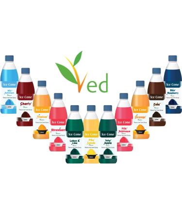 Slush syrup All Slush| Slushie Machines|Tropical pink bubblegum pina colada cola cherry lemon & lime orange blue raspberry tangy apple blue bubblegum strawberry Each 250 ml (Pack of 11)