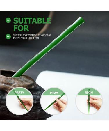KALLORY Jade Hair Sticks - Vintage Chinese Hair Chopstick for Bun Hairstyles | Decorative Hairpin Holder for Women and Girls - Buy Online on SooperMarket.com