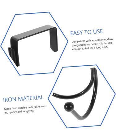 PLAFOPE 4 Pcs Hangers Black Coat Rack Towel Hook Hats Robes Mounted Clothing Rack Hanger Hook Door Hook Iron - Buy Online on SooperMarket.com