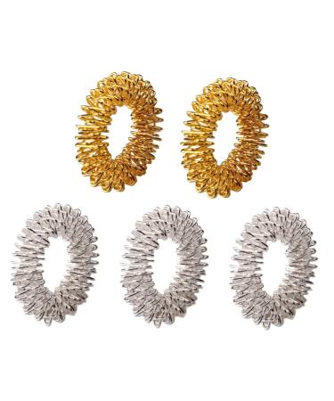 Ibasenice 5st spiky sensory ring acupressure ring toy ring of Chinese medicine finger circulation rings Acupressure finger rings Manual massage device Mini scrollrad