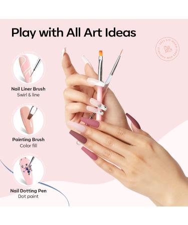 Modelones 20PCS Gel Nail Polish Kit with UV Light - 6 Classic Neutral Colors | Soak Off Gel Polish Set with Portable Mini LED Lamp, Base & Top Coat | All-in-One Manicure Kit for Starter, DIY Salon Gift - Pink Blue Violet - Buy Online on SooperMarket.com