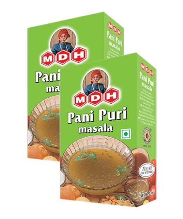 MDH Pani Puri (Gol Gappa) Masala 100g (Pack of 2) - An Important Ingredient In preparation of Pani Puri water - Aromatic And Flavoful Blend Of Spices Pani Puri (Gol Gappa) 100 g (Pack of 2)