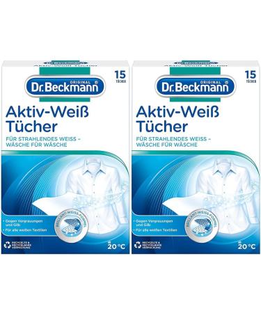 Dr.Beckmann Aktiv-Weiß towels |Bright white with every laundry |Against graves |15 towels (pack with 2) white 15 pieces (2 pack)