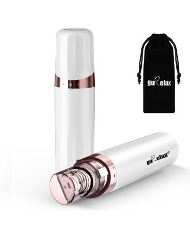 Gurelax Hair Removal Epilator for Women Facial Epilator Hair Remover Plucker for Face Arms LED Light Epilation System 18 Carat Gold Plated Head All Ages and Skin Types with Brush Pouch