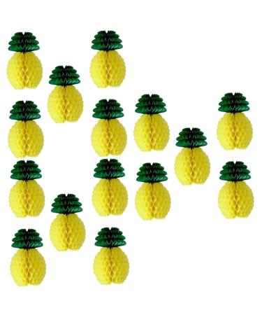 ABOOFAN Pineapple Decor 15 Pcs Plant Decor Honeycomb Party Favors Party Decor Honeycomb Pineapple Party Supplies Paper Pineapple Party Supplies