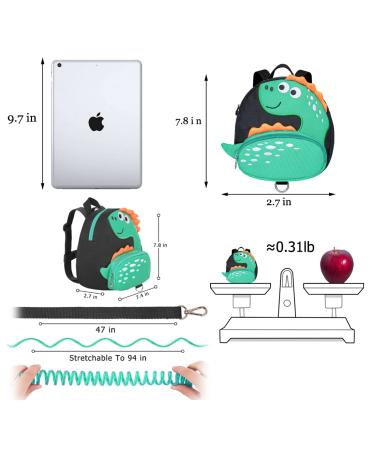 Dinosaur Toddler Backpack with Anti-Lost Leash for 1.5-3 Years Kids - Safety Harness for Girls and Boys (Black) - Buy Online on SooperMarket.com