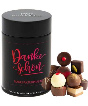 Hallinger's thank you - Manufactory chocolate gift handmade without alcohol made of noble cocoa chocolate (can) - Mother's Day gift & gift ideas for Father's Day |Birthday Congratulations thanks new home 150g chocolates