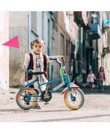 Beiiii Security Pimp 180cm Adjustable Reflective Yellow Pennant Rod - Kids Bike Flags in Pink for Safety - Buy Online on SooperMarket.com