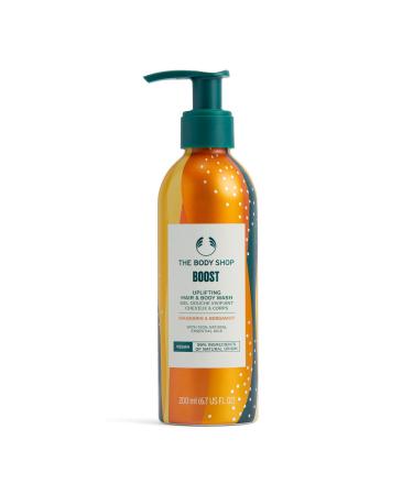 The Body Shop Boost Uplifting Hair & Body Wash with Mandarin Essential Oil & Bergamot Essential Oil   Energizing   Vegan   6.7oz Mandarin & Bergamot