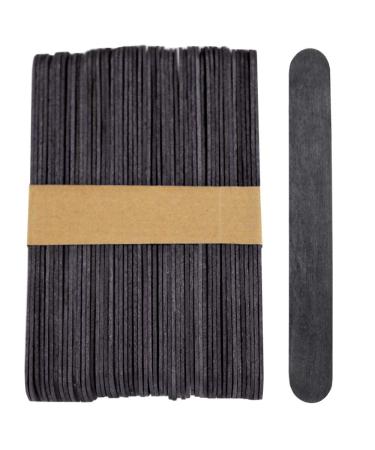 100 Sticks  Jumbo Wood Craft Popsicle Sticks 6 Inch (Black) Black 100 Sticks