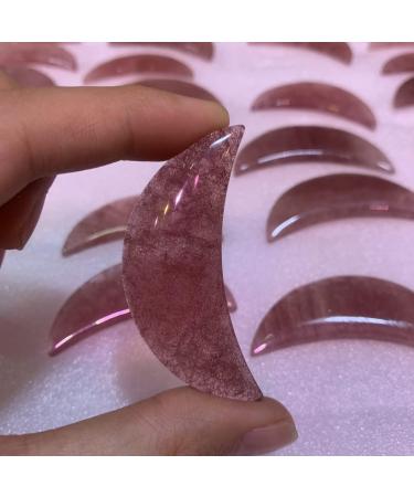 Specimen Healed Natural Red Strawberry Quartz Crystals Moon Shape Polished Stone Crystals Room Decoration Quartz As a Gift Gift - Buy Online on SooperMarket.com
