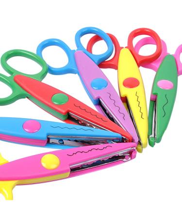 UCEC Craft Scissors Decorative Edge, Zig Zag Scissors, Kids Scissors, Safety Scissors, Design Pattern Scissors for Kids Toddler Adults, Crafting Scrapbooking Supplies for School, 6 Pack Colorful