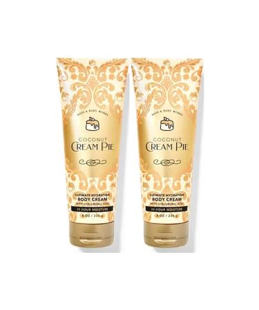 Bath and Body Works Coconut Cream Pie Body Cream Ultimate Hydration Gift Set For Women 2 Pack 8 Oz. (Coconut Cream Pie)