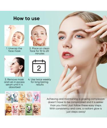 Cute Animal Mask Moisturising & Repairing Sheet Hyaluronic Acid Moisturising & Hydrating Mask - Buy Online on SooperMarket.com