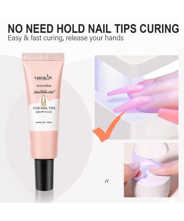 Canvalite Gel Nail Glue - Upgrade Long Lasting UV Nail Adhesive for Nail Extensions | Super Strong Pink Gel for DIY Nail Art - Buy Online on SooperMarket.com