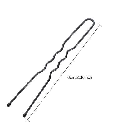 100 Pack Black U Shaped Bun Hair Pins (6 cm) with Storage Box and Bag - 100 Count - Buy Online on SooperMarket.com