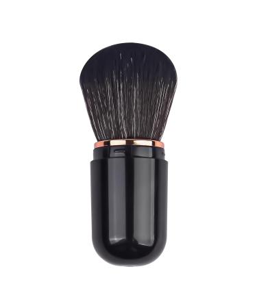 Retractable Kabuki Brush - Cute Capsule Travel Makeup Brush for Liquid Foundation & Powder - Perfect for Contour & Blush - Black - Buy Online on SooperMarket.com